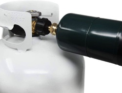 propane adapter in use